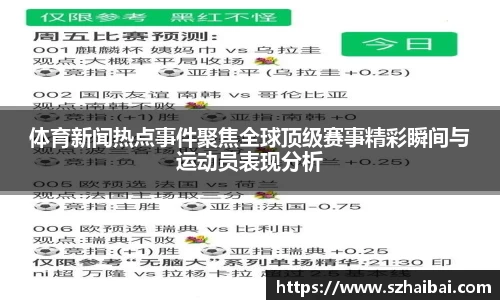 体育新闻热点事件聚焦全球顶级赛事精彩瞬间与运动员表现分析