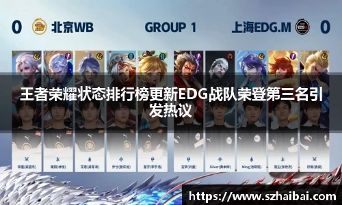王者荣耀状态排行榜更新EDG战队荣登第三名引发热议